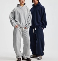 Pantalon de survêtement brodé sur mesure survêtement en molleton de coton vierge unisexe 2 pièces pour hommes ensemble de jogging à capuche surdimensionné pour femmes ensemble de jogging