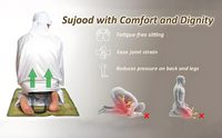 Chaise ergonomique réglable pour la méditation, banc de prière musulman, tabouret de prière (hauteur 21-27 cm), siège de yoga, chaise de prière islamique Sujud