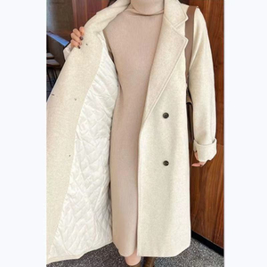 (Più Gary imbottito) cappotto con colletto da <span class=keywords><strong>donna</strong></span> imbottito e imbottito per taglie forti con un lungo cappotto di <span class=keywords><strong>Tweed</strong></span> in peluche - Product Image 2