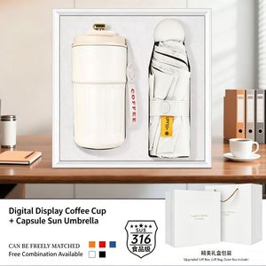 Regalos Promocionales Empresariales, Nuevos Productos 2026, Set de Regalo Corporativo, Taza de Café y Paraguas de Metal Personalizados, con Logotipo Imprimible - Product Image 2