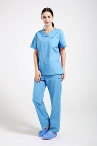 ANNO Design Ensemble de gommage médical extensible et élégant pour femmes Uniformes hautement tissés Tissu Confortable Spandex Médecin de l'hôpital OEM - Product Image 6