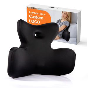 <span class=keywords><strong>Oreiller</strong></span> de soutien lombaire en mousse à mémoire de forme avec housse respectueuse de la peau Noir pour le soulagement des maux de dos Coussins de siège et oreillers lombaires - Product Image 1