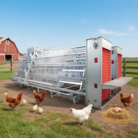 Nouvelle batterie d'élevage de poules pondeuses Yinanchun A-Type en acier galvanisé, 128 poules, 4 niveaux, 4 portes, longue durée de vie, garantie de plus de 8 ans