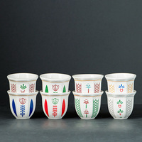 Tasses à café arabes en céramique les plus vendues, design moderne minimaliste, motif floral, Moyen-Orient, tailles 100ml/180ml/250ml, sans couvercle