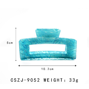 CANYUAN 10,2 cm Pince à <span class=keywords><strong>cheveux</strong></span> rectangulaire découpée en acétate de style euro-américain, personnalisée, de haute qualité, grande taille, accessoire capillaire - Product Image 2