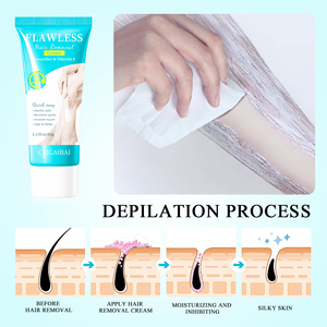 Nouvel arrivage de crème d'épilation à l'acide hyaluronique hydratante sans stimulation des aisselles et du corps - Product Image 3