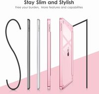 Coque pour iPad 9e/8e/7e génération 10.2 pouces (2021/2020/2019), dos transparent, housse antichoc en TPU porte-crayon intégré