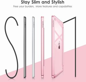 Funda para iPad 9th/8th/7th Gen 10,2 pulgadas (2021/2020/2019), Parte trasera transparente, funda de marco a prueba de golpes de TPU, portalápices incorporado - Product Image 6