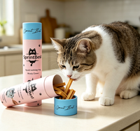 Emballage en tube de papier de qualité alimentaire avec logo personnalisé, recyclable, pour bâtonnets pour chats, friandises lyophilisées pour animaux de compagnie, friandises à mâcher pour chiens