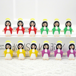 Jincan 2026 Nuevas Mini Figuras Decorativas Religiosas de Marí<span class=keywords><strong>a</strong></span> y Jesús para Pascua, JC-1203, PVC, Goma Suave, Impresión Digital, Regalo - Product Image 1