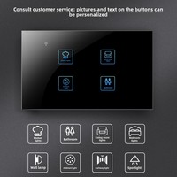 Interrupteur intelligent Zigbee avec télécommande murale, compatible avec l'application Smart Life, indice de protection IP65, panneau tactile bipolaire pour la domotique
