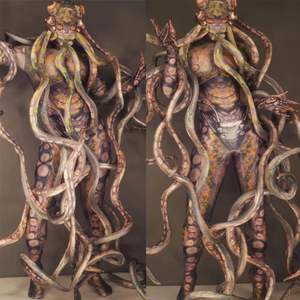 Kostum tarik pesta Cosplay Halloween Bodysuit elastis bermain peran jumpsuit Pria Wanita tentakel Monster mengerikan - Product Image 6