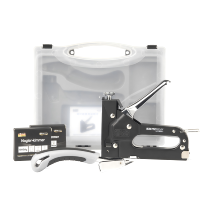 Kit de pistolet à clous manuel multifonctionnel 4-en-1 OEM avec décloucheur, mallette rigide et 2000 clous en fer mixtes pour la menuiserie et le bricolage