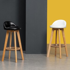 Silla de Bar Estilo Nórdico, Taburete Alto de Madera Maciza para el Hogar, Silla de Bar Moderna y Minimalista, Taburete Giratorio - Product Image 2