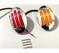Feux latéraux à LED transparents de 3 pouces et 4 pouces, feux latéraux plats, feux de signalisation à LED pour remorque, camion, lentille transparente, garde-boue avant