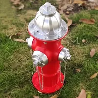 Statue de jardin de petite bouche d'incendie de chien, avec 4 piquets, ornements décoratifs de jardin, ornements d'artisanat en résine
