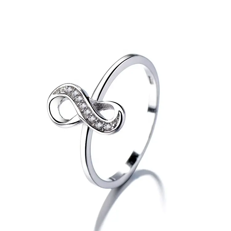 Yaeno бесконечные кольца на палец в однотонном серебристом 925 8 форм Простые Кольца для женщин