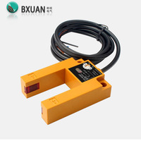Capteur photoélectrique de type U BXuan, trois fils, NPN NC, 12-24VDC, montage encastré, 3-5 °   Angle de vision, temps de réponse de 2 ms pour la détection