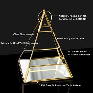 Terrarium géométrique doré en métal avec verre Succulentes Terrarium conteneur suspendu Air planteur bijoux mariage Terrario - Product Image 4