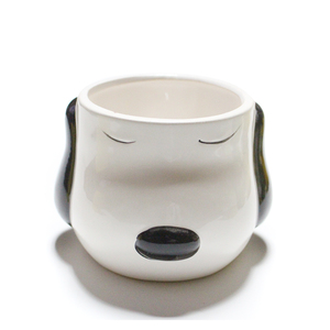 Animal perro blanco de flores de porcelana maceta para suculenta, plantador de cerámica, pote de la planta - Product Image 1