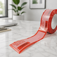 Ruban de sécurité anti-contrefaçon à découpe de sécurité, anti-effraction, 50 mm x 50 m, avec bande de sécurité à déchirure visible pour sacs et cartons