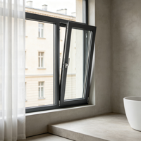 Fenêtres en aluminium insonorisées, antirouille, inclinables et pivotantes, avec stores intégrés, pour la rénovation d'hôtels et d'appartements, vente en gros d'usine