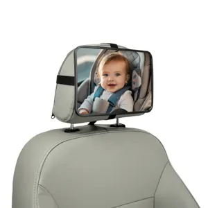 מראה חדשה למושב האחורי למושב תינוק פונה לאחור, ללא בסיס, נוף מלא להורים, קל להתקנה, מראה אוניברסלית לרכב