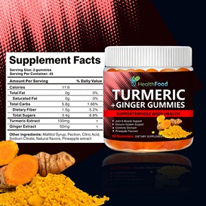 Factory Wholesale Turmeric Ginger Gummies It Promote Healthy Immune System and Comforts Stonach with Dietary <b>Supplement</b> - Product Image 6