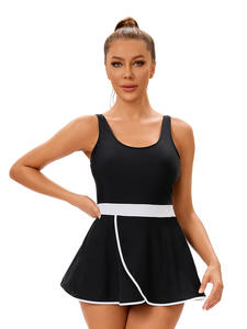 Maillot de bain une pièce élégant pour femmes européennes américaines Sexy Back Cut-Out Solid Pattern Color Block Design Beachwear Plus Size - Product Image 2