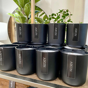 AIKUN Pot en verre noir givré personnalisé marque privée longue bougie parfumée pour la décoration du hall de l'hôtel et du restaurant - Product Image 2