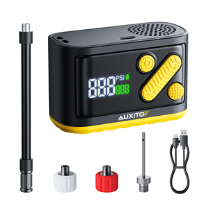 ปั๊มลมจักรยานไร้สาย AUXITO A101 ขนาดเล็ก 120 PSI เครื่องสูบลมยางไฟฟ้าพร้อมเกจวัดแรงดัน ใช้ได้กับวาล์ว Presta และ Schrader สูบลมเร็ว - Product Image 5