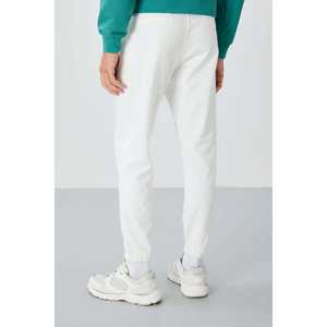 Pantalon de survêtement pour homme, coupe standard, taille élastique, couleur écru, décontracté, respirant - Product Image 1