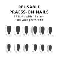 AIERFEI Designer Appuyez sur les ongles Chrome Forme d'amande Faux ongles Fabricant de marque privée