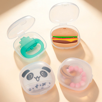 Boîte en plastique transparente sans BPA pour sucettes, jouets de dentition et rangement de jouets de dentition