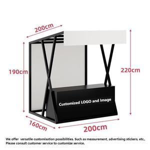 كشك عرض ترويجى كشك ترولي سوق ليلي كشك تجاري مربع كشك نشاط حديد متنقل كشك تجميل بعجلات - Product Image 2