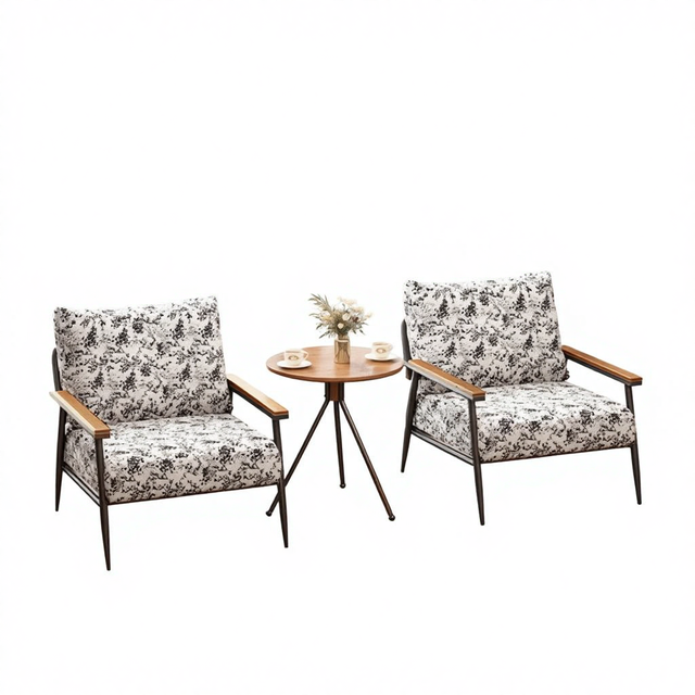 Commercial Lounge Area Table Chair Set with PU Sofa Chair for Studio Shopping Mall Billiard Hall Office Reception Leisure Area