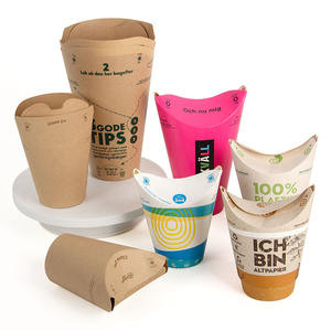 Caja de embalaje de papel Kraft plegable para patatas fritas, patatas fritas, vasos de papel de pollo frito, logotipo personalizado - Product Image 6