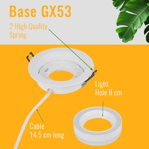 제조사 직영 GX53 매입형 다운라이트 브라켓 스포트라이트 LED 램프 홀더 베이스 알루미늄 천장 LED 다운라이트 하우징 - Product Image 5