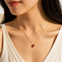 Pendentif en acier inoxydable en forme de cœur avec zircon cubique pour filles, cadeau d'anniversaire, collier personnalisé avec signe du zodiaque