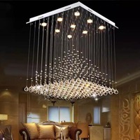 Lampu Gantung Kristal Skandinavia dengan Ketinggian yang Dapat Disesuaikan, Modern Sederhana untuk Ruang Tamu Rumah Tangga