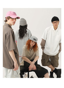 Polos deportivos de golf al aire libre de peso pesado para hombre con logotipo personalizado American Casual manga corta bolsillo impreso tela larga longitud - Product Image 6