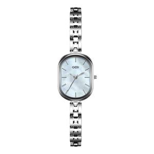 นาฬิกาแม่ของไข่มุกสำหรับผู้หญิงสร้อยข้อมือโลหะผสมที่มีมูลค่าสูงเฉพาะกลุ่มนาฬิกาควอตซ์ขนาดเล็กและประณีต - Product Image 5