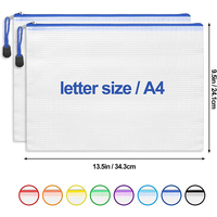 Logo personnalisé B4 B6 A4 A5 Sac étanche pour documents en PVC avec fermeture à glissière transparente pour étudiant Examen Dossier Stylo Crayon Sacs de rangement