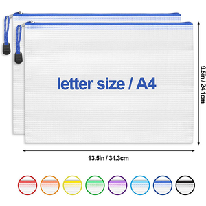 Aangepaste Logo B4 B6 <span class=keywords><strong>A4</strong></span> A5 Formaat Waterdichte Pvc Document Tas Met Doorzichtige Ritssluiting Voor Student Examen Map Map Pen Potlood Opbergzakken - Product Image 2