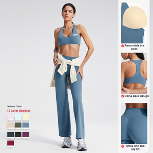 Conjunto Deportivo de Manga Larga de Algodón Orgánico Personalizado, de Secado Rápido y Transpirable, para Mujer, Leggings de Gimnasio, Camiseta Ajustada, Conjunto de Yoga - Product Image 2