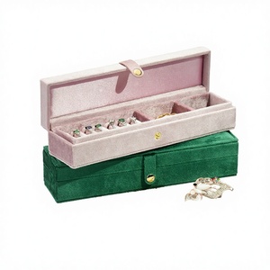 Luxury Velvet Jewelry <b>Box</b> High Quality Handmade Jewelry Display <b>Box</b> with Buckle Closure for Women <b>Gift</b> - Product Image 1