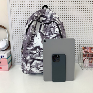 Sac d'école pour garçons et filles à bas prix Sac à dos en nylon léger avec lettres à la mode - Product Image 2