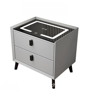 Table de chevet intelligente blanche simple avec chargeur sans fil, adaptée aux chambres à coucher, appartements, hôtels - Product Image 5