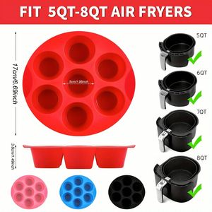 Molde de Silicona para Muffins, Antiadherente, de 7 Cavidades, para Freidora de Aire, Huevos, Cupcakes, Tartas y Accesorios para Pasteles - Product Image 2