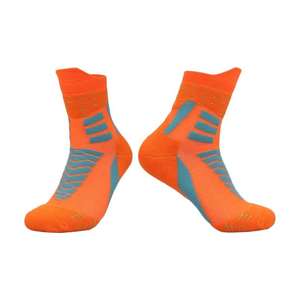 गर्म बिक्री कस्टम युवा खेल पैर गर्म उच्च बास्केटबॉल कपास सांस लेने योग्य एथलेटिक ठोस रंग तल लोगो खेल - Product Image 2